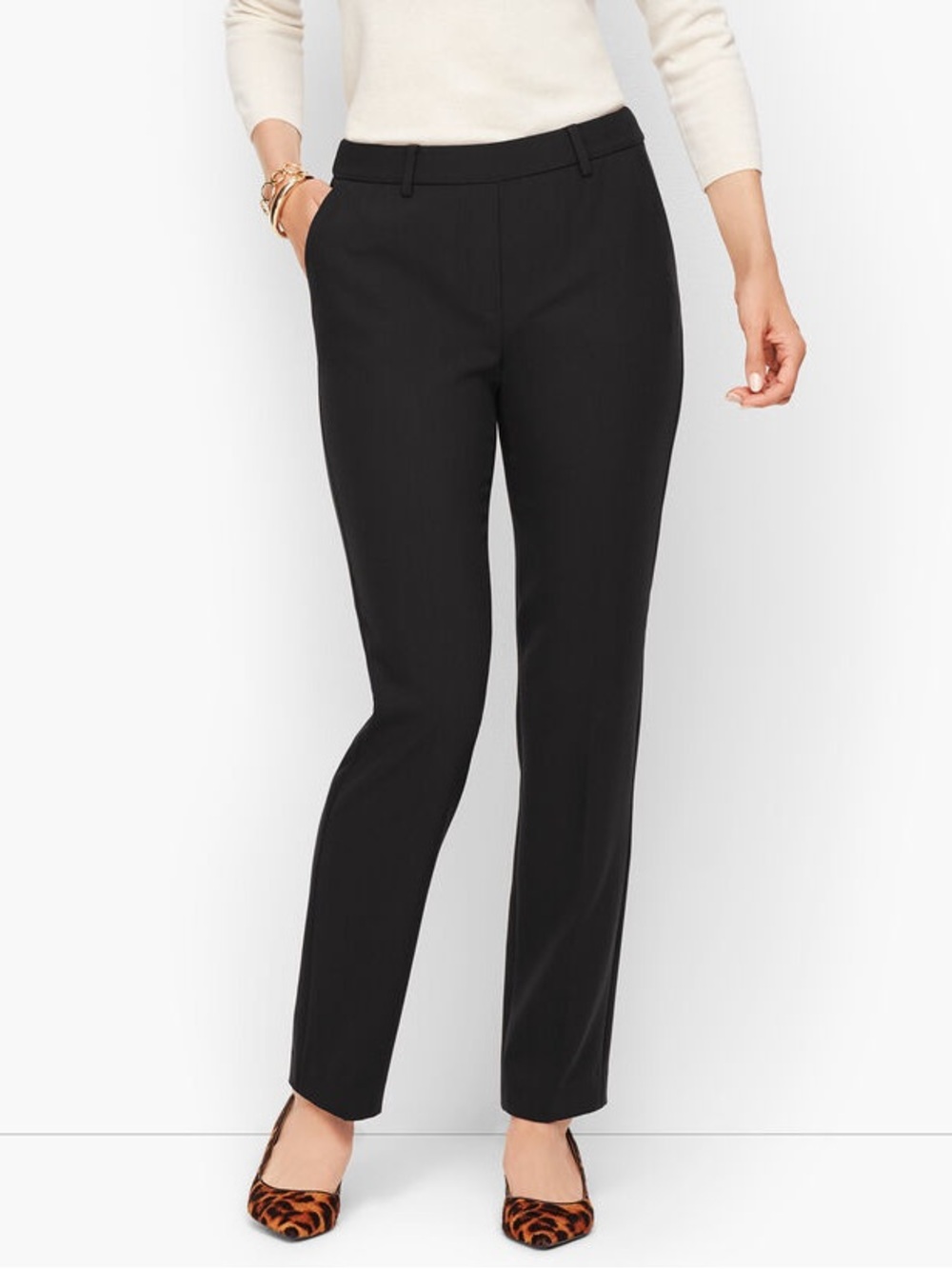 Talbots NWT Women’s Black Straight Leg Full Length Pull-On “Cambridge Pant”